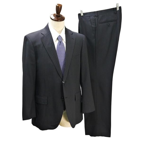 ダーバン r.a.s.o. 2つボタン シングルスーツ AB6 L ダークグレー 暗灰色 ストライプ ワンタック 春秋冬 E810106-97-022 6NA086 | D'URBAN