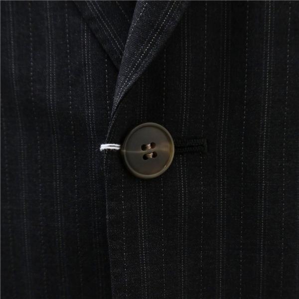 銀座 山形屋 2つボタン シングルスーツ 袖口4つボタン AB7 L ダークグレー 暗灰色 ストライプ ツータック 春秋 合物 6NA099 | ブランド登録なし | 02