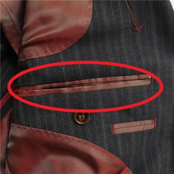 銀座 山形屋 2つボタン シングルスーツ 袖口4つボタン AB7 L ダークグレー 暗灰色 ストライプ ツータック 春秋 合物 6NA099 | ブランド登録なし | 06