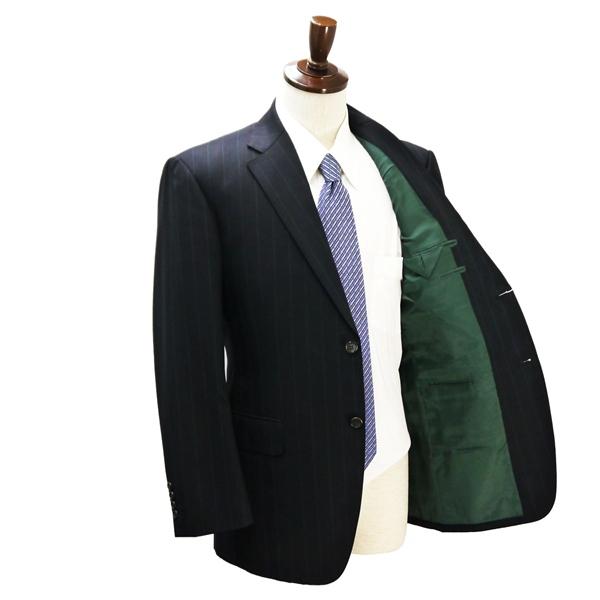 ELEFIT エレフィット 2つボタン シングルスーツ 袖口4つボタン AB6 L ダークグレー ストライプ ツータック 春秋冬 87851 6NA100 | ブランド登録なし | 01