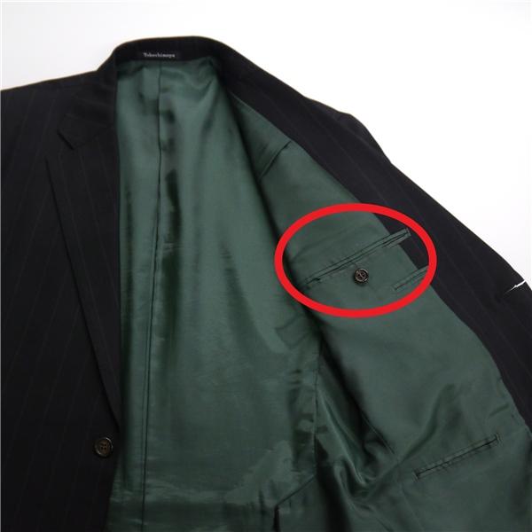 ELEFIT エレフィット 2つボタン シングルスーツ 袖口4つボタン AB6 L ダークグレー ストライプ ツータック 春秋冬 87851 6NA100 | ブランド登録なし | 05