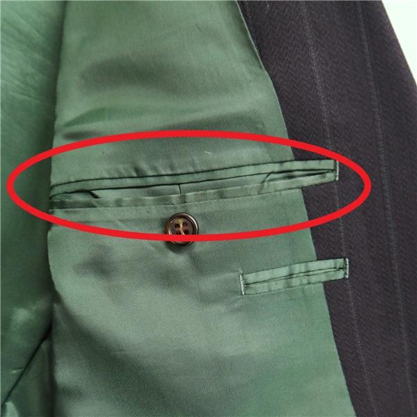 ELEFIT エレフィット 2つボタン シングルスーツ 袖口4つボタン AB6 L ダークグレー ストライプ ツータック 春秋冬 87851 6NA100 | ブランド登録なし | 06