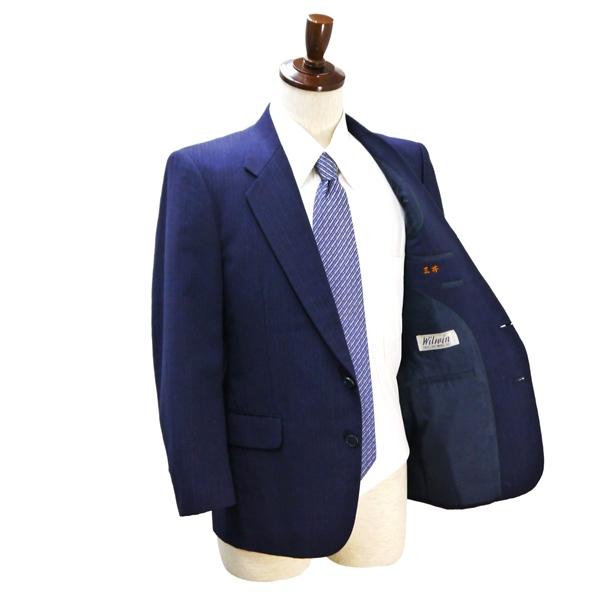 Wilwin 2つボタン シングルスーツ 袖口3つボタン A4 S ダークネイビー 濃紺色 ストライプ ノータック 春夏 C-OS 401 6NA106 | ブランド登録なし | 01
