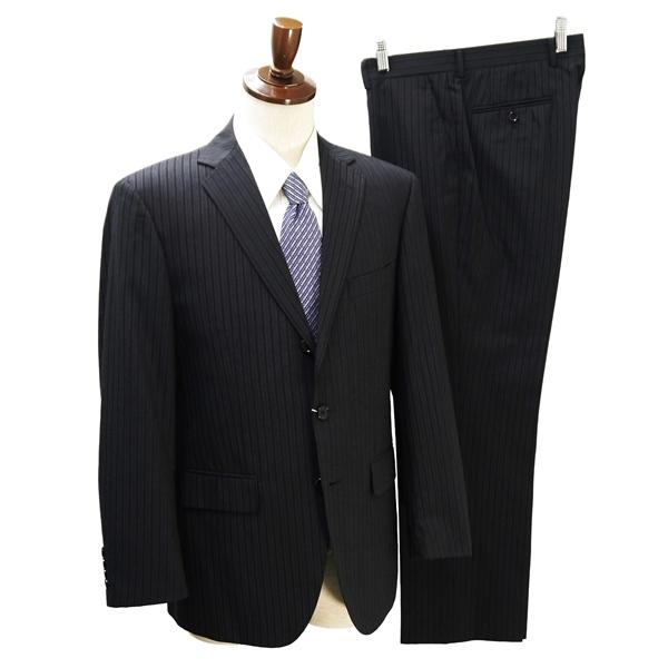 Marriot Galles 段返り 3つボタン シングルスーツ AB5 M ダークグレー 暗灰色 ストライプ ノータック 春夏 Z11E007-GY3 6NA107 | ブランド登録なし