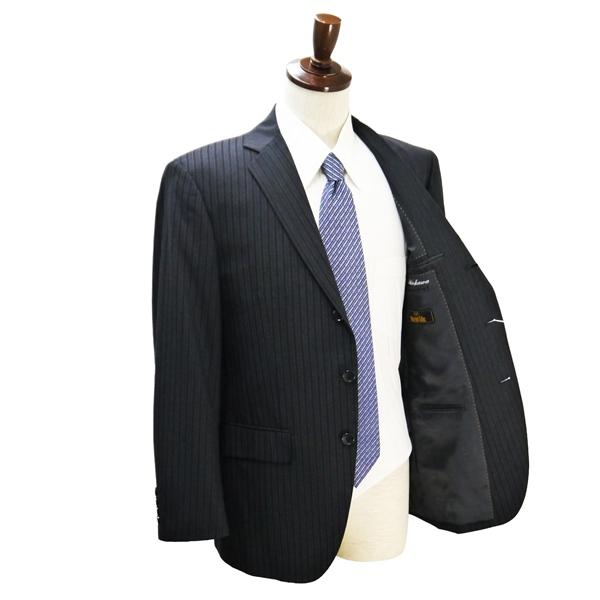 Marriot Galles 段返り 3つボタン シングルスーツ AB5 M ダークグレー 暗灰色 ストライプ ノータック 春夏 Z11E007-GY3 6NA107 | ブランド登録なし | 01