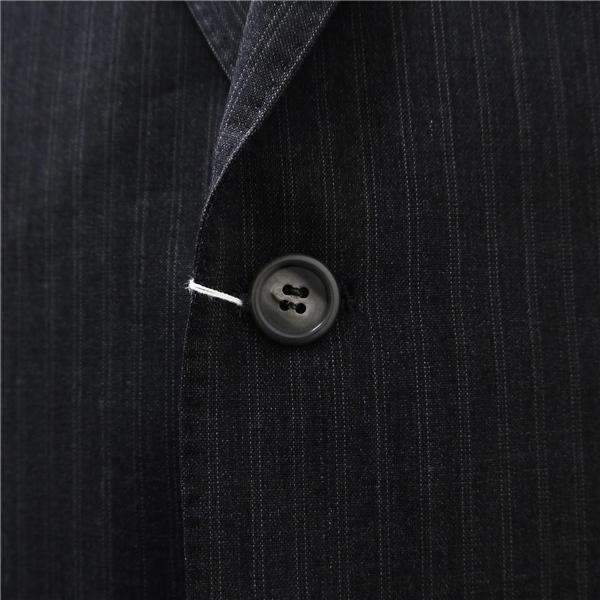 ELEFIT 2つボタン シングルスーツ 袖口4つボタン A6 M ダークグレー 暗灰色 ストライプ ワンタック 春秋 合物 552240 6NA109 | ブランド登録なし | 02