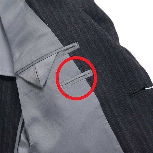 ELEFIT 2つボタン シングルスーツ 袖口4つボタン A6 M ダークグレー 暗灰色 ストライプ ワンタック 春秋 合物 552240 6NA109 | ブランド登録なし | 06