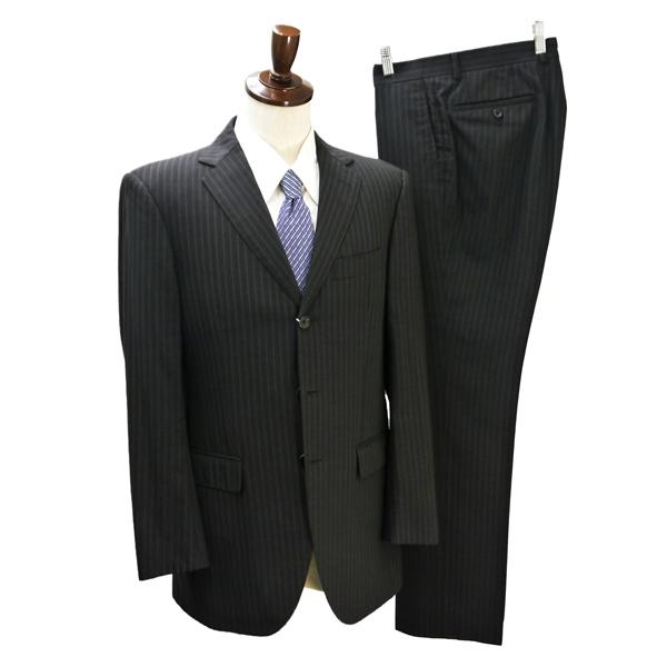 gotairiku 五大陸 3つボタン シングルスーツ A7 L ダークブラウン ストライプ ウエストアジャスター 春夏 0205 SR GO LM 0522 6NA110 | gotairiku