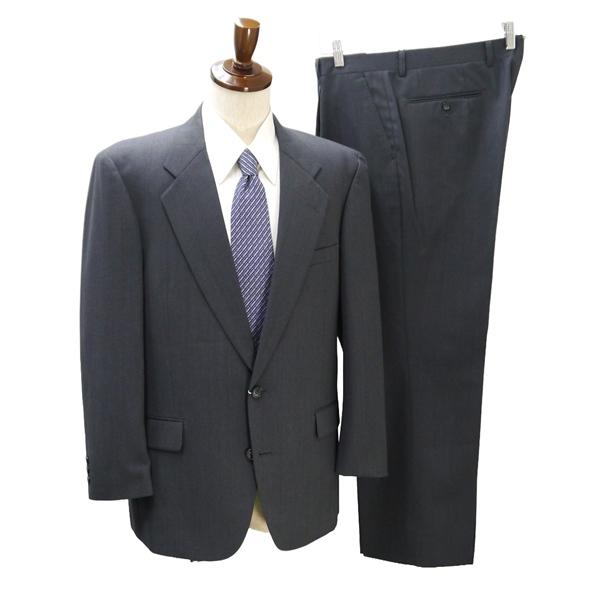 Lucky Bear 2つボタン シングルスーツ 袖口3つボタン AB6 L ダークグレー 暗灰色 ストライプ ワンタック 春秋 合物 353194 6NA120 | ブランド登録なし