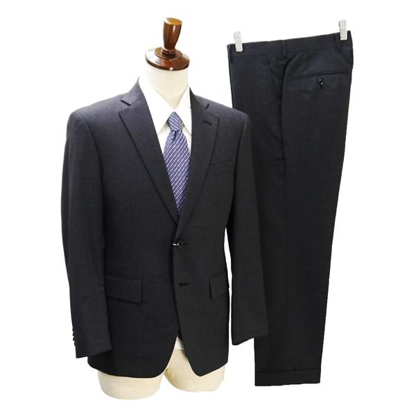 Locarno due 2つボタン シングルスーツ 袖口4つボタン A3 S ダークグレー 暗灰色 ストライプ ノータック 春秋 合物 20243 6NA125 | ブランド登録なし