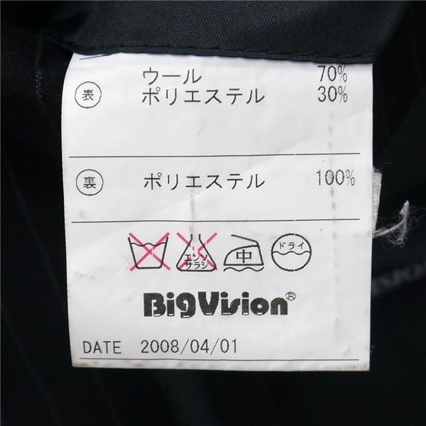 BIG VISION 2つボタン シングルスーツ 袖口4つボタン AB5 M ダークグレー 暗灰色 ストライプ ツータック 春夏 1438 6NA127 | ブランド登録なし | 03