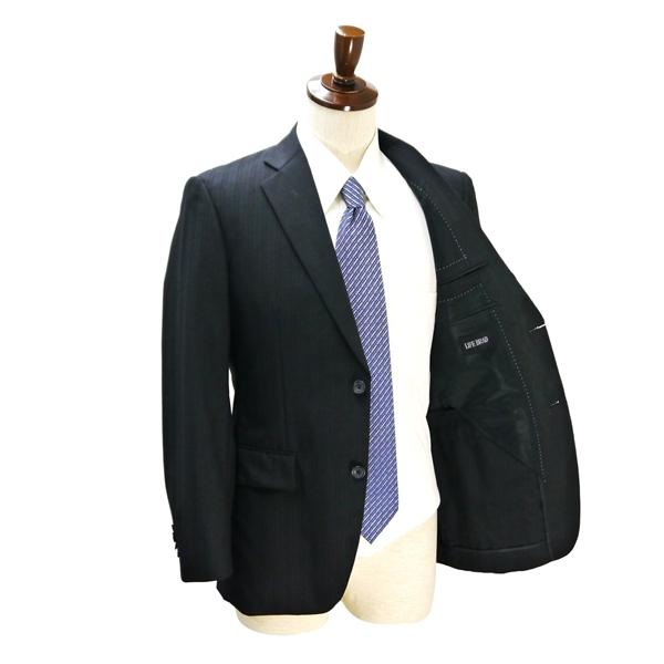 美品 LIFE BRAD 2つボタン シングルスーツ AB4 M ダークグレー シャドーストライプ ワンタック アジャスター 春夏 19019 6NA128 | ブランド登録なし | 01