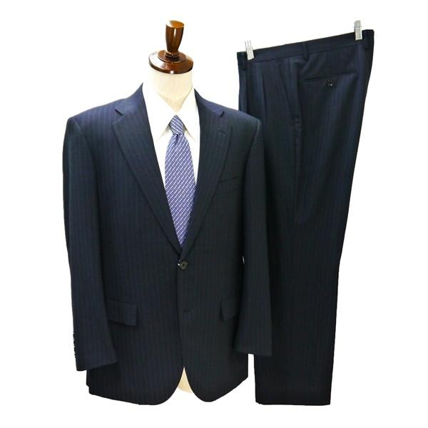REGAL 2つボタン シングルスーツ 袖口4つボタン AB5 M ダークネイビー ストライプ ツータック WASHABLE 春夏 NRG17218-2 6NA129 | REGAL