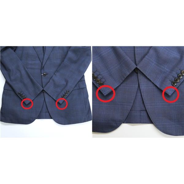 LANVIN ランバン 2つボタン シングルスーツ A8 XL ダークネイビー 濃紺色 チェック ノータック 春秋 合物 LA-SY-70159 6NB012 | ブランド登録なし | 05