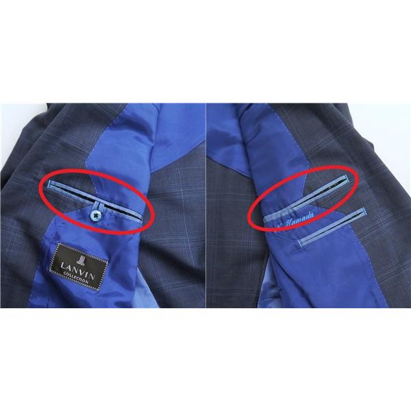 LANVIN ランバン 2つボタン シングルスーツ A8 XL ダークネイビー 濃紺色 チェック ノータック 春秋 合物 LA-SY-70159 6NB012 | ブランド登録なし | 07