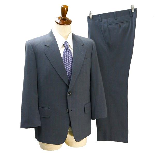 Nazareno Gabrielli 2つボタン シングルスーツ 袖口3つボタン BB3 S 緑がかったダークグレー ストライプ ワンタック 秋冬 6NB013 | ブランド登録なし