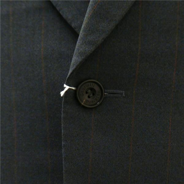 Nazareno Gabrielli 2つボタン シングルスーツ 袖口3つボタン BB3 S 緑がかったダークグレー ストライプ ワンタック 秋冬 6NB013 | ブランド登録なし | 02