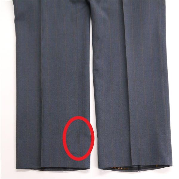 Nazareno Gabrielli 2つボタン シングルスーツ 袖口3つボタン BB3 S 緑がかったダークグレー ストライプ ワンタック 秋冬 6NB013 | ブランド登録なし | 04