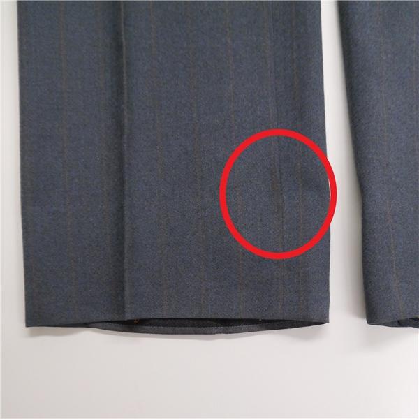 Nazareno Gabrielli 2つボタン シングルスーツ 袖口3つボタン BB3 S 緑がかったダークグレー ストライプ ワンタック 秋冬 6NB013 | ブランド登録なし | 05