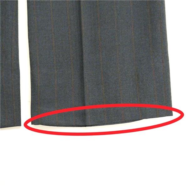 Nazareno Gabrielli 2つボタン シングルスーツ 袖口3つボタン BB3 S 緑がかったダークグレー ストライプ ワンタック 秋冬 6NB013 | ブランド登録なし | 08