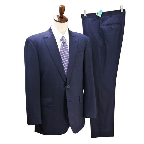 N・E・O・N 2つボタン シングルスーツ 袖口4つボタン YA9 XL ダークネイビー 濃紺色 チェック ノータック 細身 春秋 合物 6NB015 | ブランド登録なし