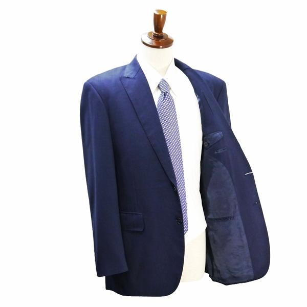 N・E・O・N 2つボタン シングルスーツ 袖口4つボタン YA9 XL ダークネイビー 濃紺色 チェック ノータック 細身 春秋 合物 6NB015 | ブランド登録なし | 01