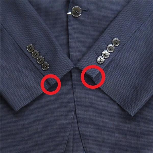 N・E・O・N 2つボタン シングルスーツ 袖口4つボタン YA9 XL ダークネイビー 濃紺色 チェック ノータック 細身 春秋 合物 6NB015 | ブランド登録なし | 06