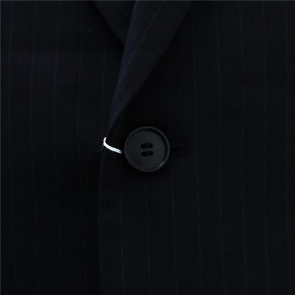 美品 ROCHI 2パンツ 2つボタン シングルスーツ 袖口4つボタン A4 S ダークネイビー ストライプ ワンタック 春秋 合物 3C-905 6NB019 | ブランド登録なし | 02