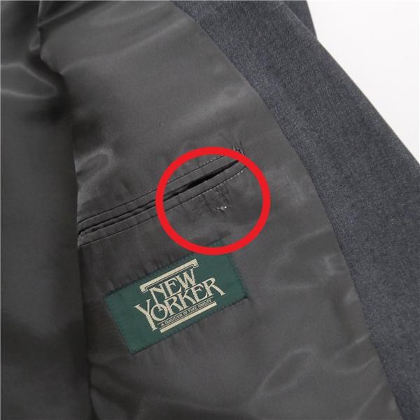 ニューヨーカー 2つボタン シングルスーツ 袖口4つボタン AB6 L ダークグレー 暗灰色 ツータック 春秋冬 PLSBA 431250 6NB025 | NEWYORKER | 08