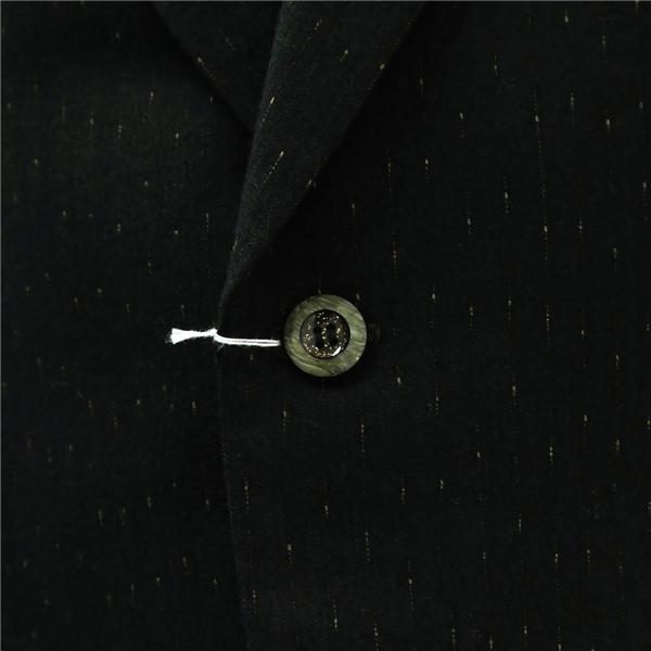 MARIO VALENTINO 3ピース 2つボタン シングルスーツ 袖口3つボタン AB3 S ダークグリーン ストライプ ノータック 秋冬 6NB027 | ブランド登録なし | 02