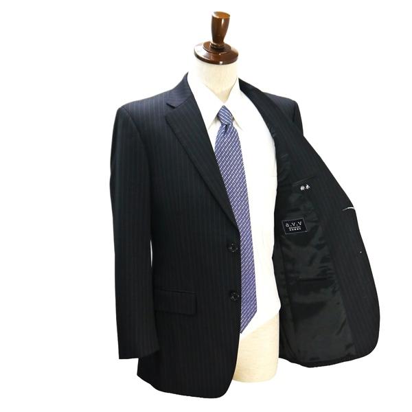 a.v.v HOMME 2つボタン シングルスーツ 袖口4つボタン A5 M ダークグレー 暗灰色 ストライプ ツータック 春秋冬 ASU8W05 6NB029 | ブランド登録なし | 01