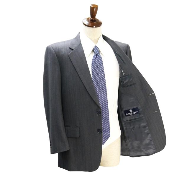 Dorland House 2つボタン シングルスーツ 袖口3つボタン AB5 M グレー シャドーストライプ ツータック 春秋冬 MHJ 6NB032 | ブランド登録なし | 01