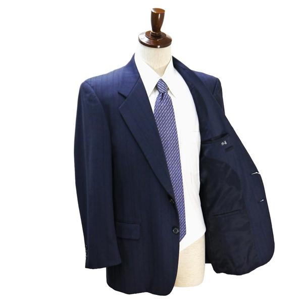 DORMEUIL CLUB 2つボタン シングルスーツ AB5 M ダークネイビー 濃紺色 ストライプ ワンタック 春秋 合物 741049 A546 6NB034 | ブランド登録なし | 01