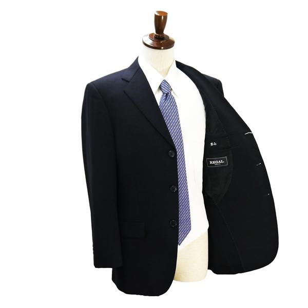 REGAL リーガル 3つボタン シングルスーツ 袖口4ボタン A5 M ブラック 黒色 ツータック 春夏 G55211-A 6NB046 | REGAL | 01