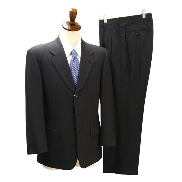 LORDGENT 3つボタン シングルスーツ 袖口4つボタン A4 S ダークブラウン ストライプ ツータック 秋冬 V AL 504MHウ 6NB052 | ブランド登録なし