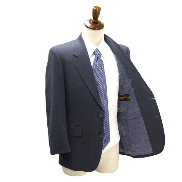 Mario Valentino 2つボタン シングルスーツ 袖口3つボタン AB3 S ダークグレー ストライプ ワンタック 春秋冬 57818-952 6NB054 | ブランド登録なし | 01