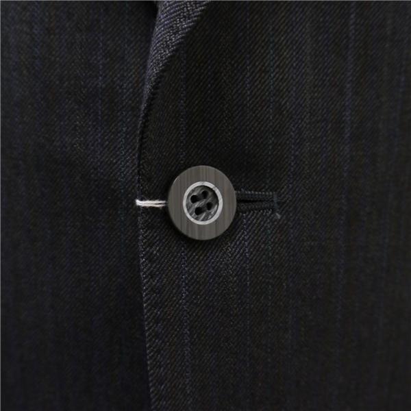 Mario Valentino 2つボタン シングルスーツ 袖口3つボタン AB3 S ダークグレー ストライプ ワンタック 春秋冬 57818-952 6NB054 | ブランド登録なし | 02