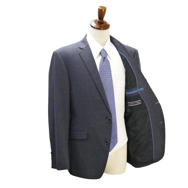 PASHU 2つボタン シングルスーツ 袖口4つボタン BE6 XL ダークグレー ストライプ ノータック ゆったり 春秋冬 135004 6NB055 | ブランド登録なし | 01