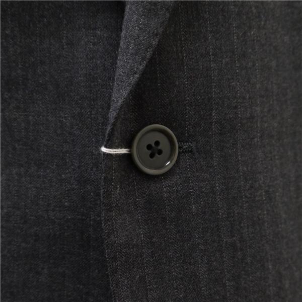 PASHU 2つボタン シングルスーツ 袖口4つボタン BE6 XL ダークグレー ストライプ ノータック ゆったり 春秋冬 135004 6NB055 | ブランド登録なし | 02