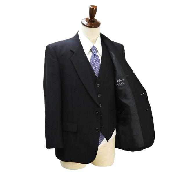 DEARS 3ピース 2つボタン シングルスーツ AB4 M ブラック ノータック ウエストアジャスター 礼服 春秋 合物 3500 6NB056 | ブランド登録なし | 01