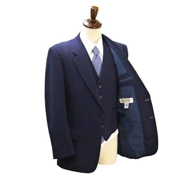 SLOTTLE スロットル 3ピース 2つボタン シングルスーツ 袖口3つボタン A7 L ダークネイビー 濃紺色 ノータック 秋冬 6562 6NB058 | ブランド登録なし | 01