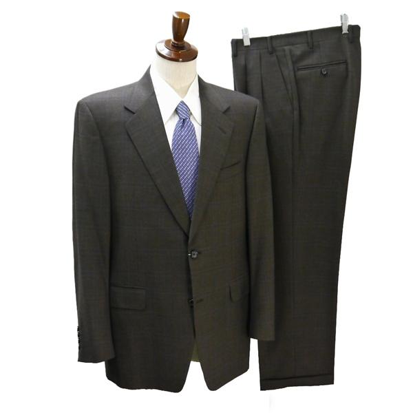 CANALI イタリア製 2つボタン シングルスーツ XL AB8 ダークブラウン 濃茶色 チェック ツータック 春秋冬 A13220/32 6NB064 | ブランド登録なし