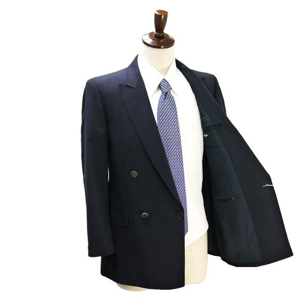 DAKS ダックス 4つボタン ダブルスーツ 袖口3つボタン A4 S ダークネイビー 濃紺色 ワンタック 春夏 RFWO53AH 6NB066 | DAKS | 01