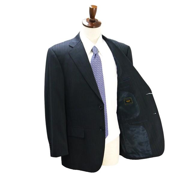 Savile Row セヴィルロウ GUY DORMEUIL 2つボタン シングルスーツ AB5 M ダークグレー ストライプ アジャスター 春秋冬 03T06 6NB069 | ブランド登録なし | 01