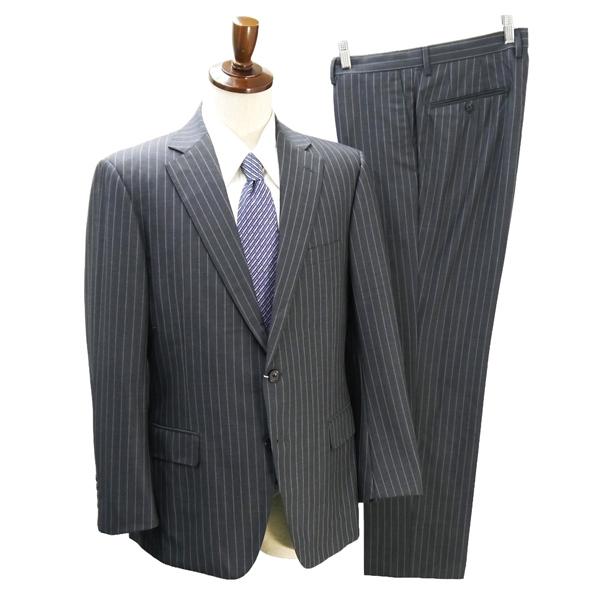 gotairiku 五大陸 DORMEUIL 3パンツ 2つボタン シングルスーツ AB6 L ダークグレー ストライプ 春秋 合物 0205 SR GO CM 0135 6NB070 | gotairiku