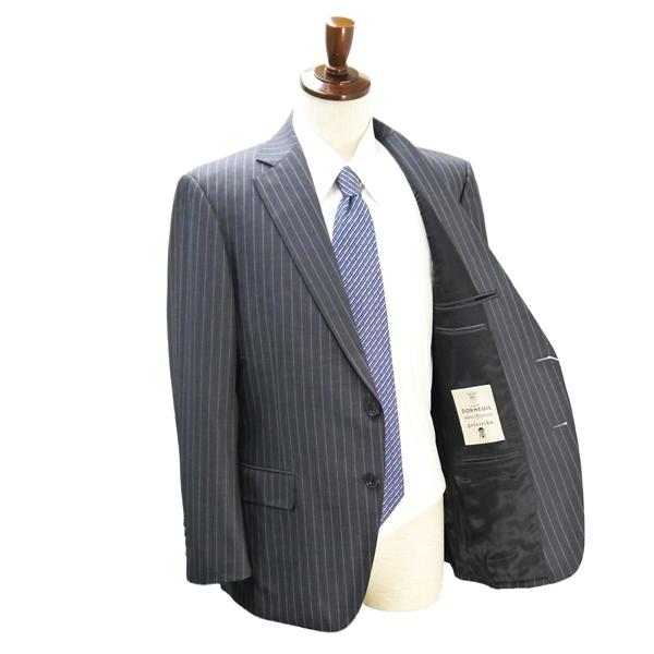 gotairiku 五大陸 DORMEUIL 3パンツ 2つボタン シングルスーツ AB6 L ダークグレー ストライプ 春秋 合物 0205 SR GO CM 0135 6NB070 | gotairiku | 01