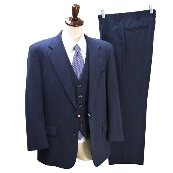 MAGKAISER Miyuki Planza 3ピース 2つボタン シングルスーツ AB5 M ダークネイビー 濃紺色 ストライプ ワンタック 春秋冬 6NB073 | ブランド登録なし
