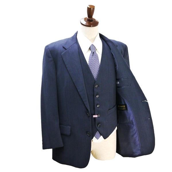 MAGKAISER Miyuki Planza 3ピース 2つボタン シングルスーツ AB5 M ダークネイビー 濃紺色 ストライプ ワンタック 春秋冬 6NB073 | ブランド登録なし | 01