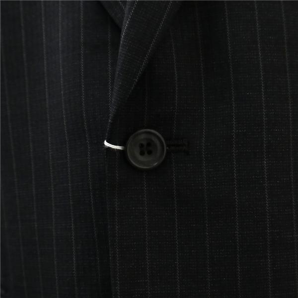 DORMEUIL 2つボタン シングルスーツ 袖口3つボタン A5 M ダークグレー ストライプ ワンタック 春秋 合物 1370491-B 6NB077 | ブランド登録なし | 02