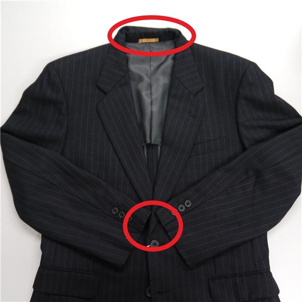 DORMEUIL 2つボタン シングルスーツ 袖口3つボタン A5 M ダークグレー ストライプ ワンタック 春秋 合物 1370491-B 6NB077 | ブランド登録なし | 05